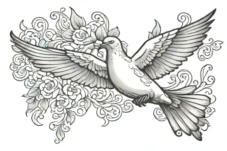 dove flying tattoo design idea