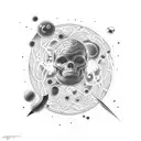 galaxies with the caption "Bask in our cosmiic insignificance" tattoo design idea