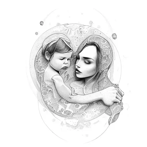 depictions of maternal support, never giving up on me tattoo design idea