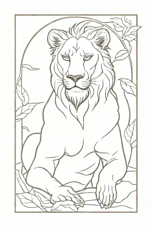 daniel in the  den of lions tattoo design idea