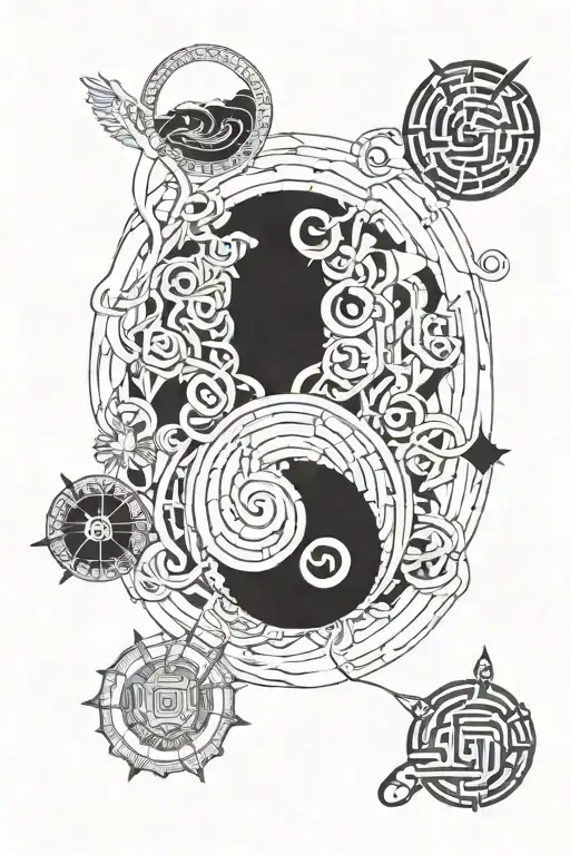 stoic symbols tattoo design idea