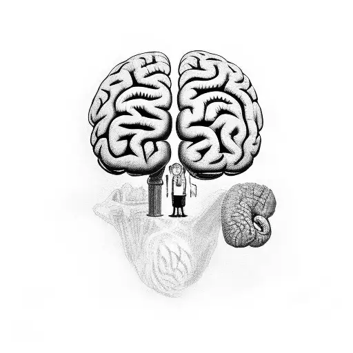 brain vs heart tattoo design idea