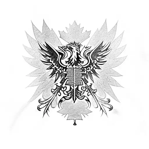 polish eagle Canadian flag military tattoo design idea