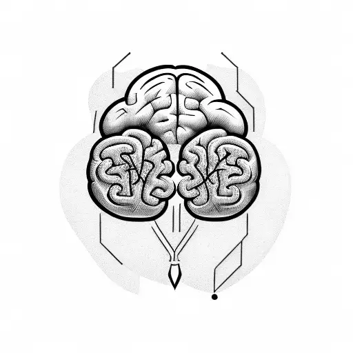 adhd brain vs heart tattoo design idea
