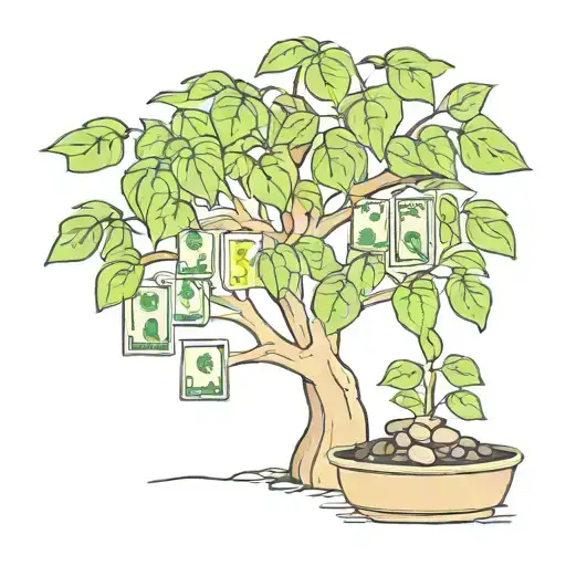 sankes and money tree growing tattoo design idea