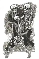 skeleton couple dancing tattoo design idea