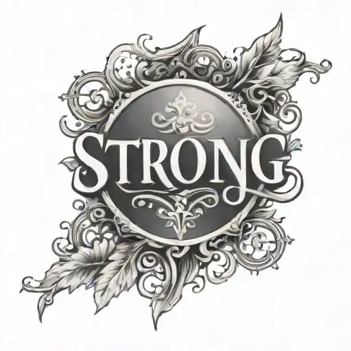 The word "Strong" tattoo design idea