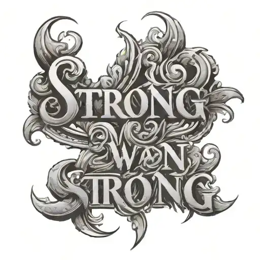 The word "Strong" tattoo design idea