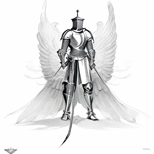 Knight with Wings tattoo design idea
