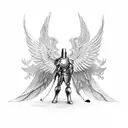 Knight with Wings tattoo design idea
