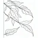 line art, no shading, leaves and starconstelation tattoo design idea