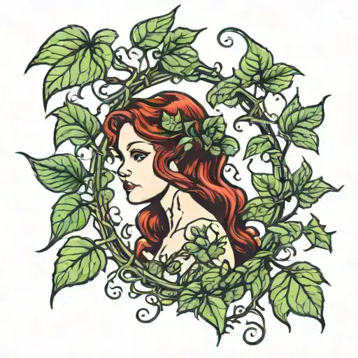 poison ivy and oak tree tattoo design idea