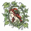 poison ivy and oak tree tattoo design idea