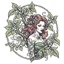 poison ivy and oak tree tattoo design idea