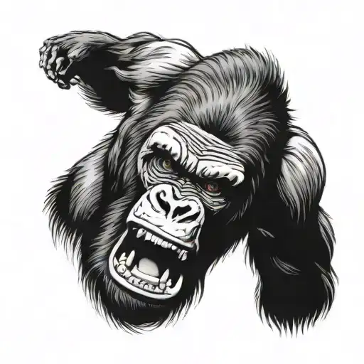 screaming gorilla tattoo design idea