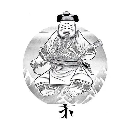 fat Samurai tattoo design idea