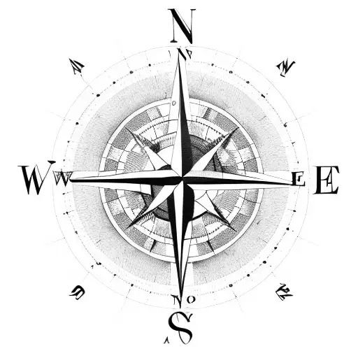 compass with world map and aeroplane tattoo design idea