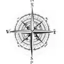 compass with world map and aeroplane tattoo design idea