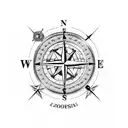 compass with world map and aeroplane tattoo design idea