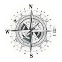 compass with world map and aeroplane tattoo design idea