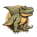 small dinosaur outline cartoon tattoo design idea