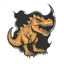 small dinosaur outline cartoon tattoo design idea