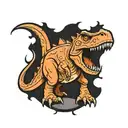 small dinosaur outline cartoon tattoo design idea