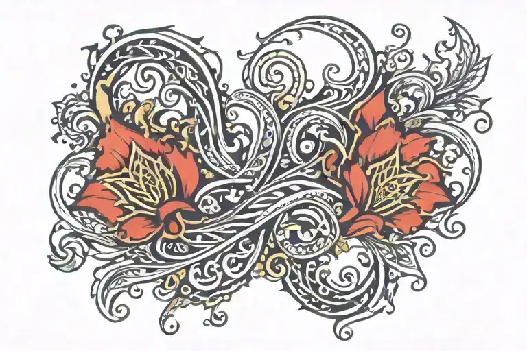 paisley writing poetry tattoo design idea