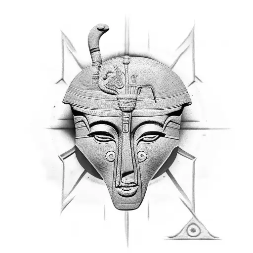 Incorporate hieroglyphics into a black-grey tattoo design inspired by ancient Egypt tattoo design idea