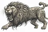 Lion roaring tattoo design idea
