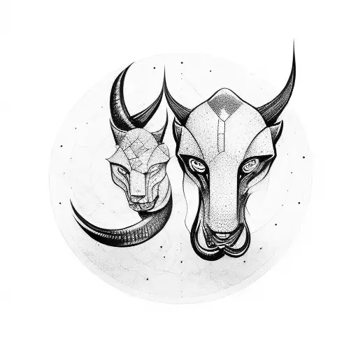 half Gemini half Taurus  tattoo design idea