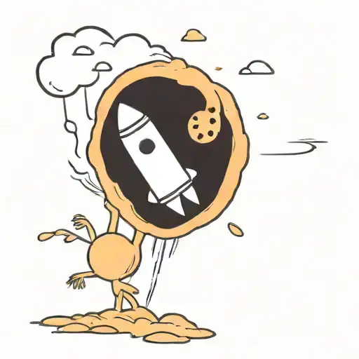 a ufo coming down and picking up a chocolate chip cookie tattoo design idea