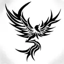Black Phoenix tattoo design idea