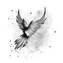 raven spread wings tattoo design idea