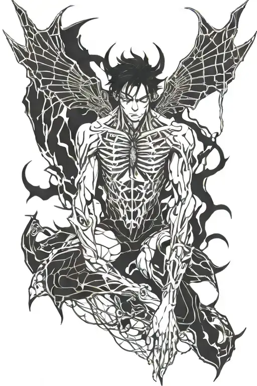 chrollo lucifer spider piece anime tattoo design idea