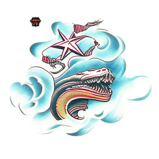 snaked with three head tattoo design idea