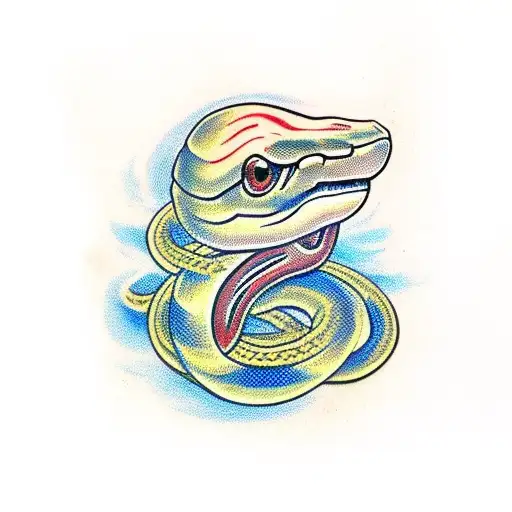 snake with three head tattoo design idea