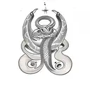 snake with three head tattoo design idea