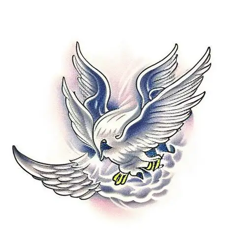 Ship with wings tattoo design idea