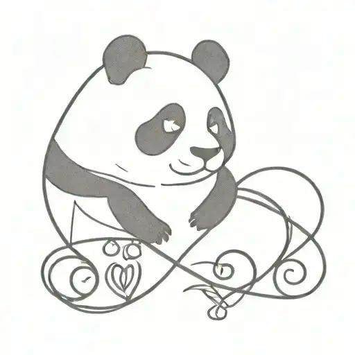 Panda, love, infinity   tattoo design idea