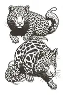 chimera of guinea pig and leopard tattoo design idea