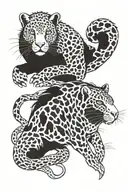 chimera of guinea pig and leopard tattoo design idea