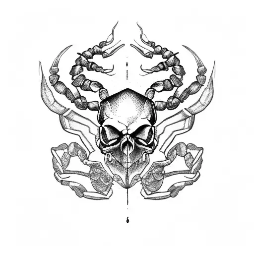 Scorpion skull tattoo design idea