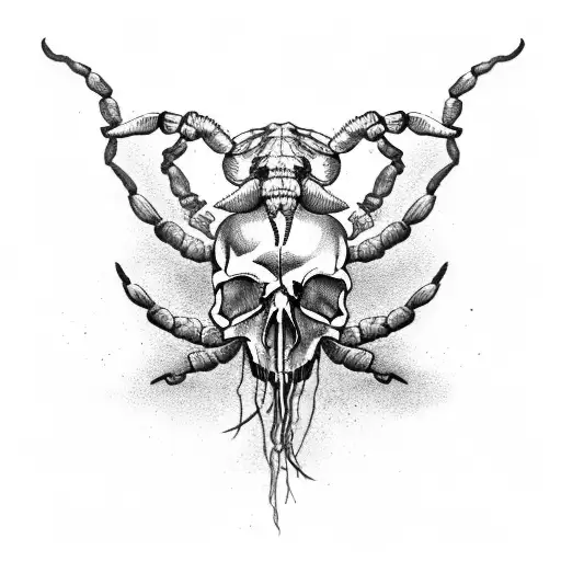 Scorpion skull tattoo design idea
