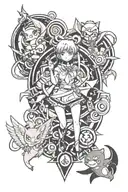 ducktails, sailor moon, naruto, pokemon tattoo design idea