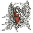 angels broken wings tattoo design idea