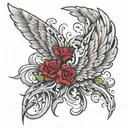 angels broken wings tattoo design idea