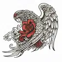 angels broken wings tattoo design idea