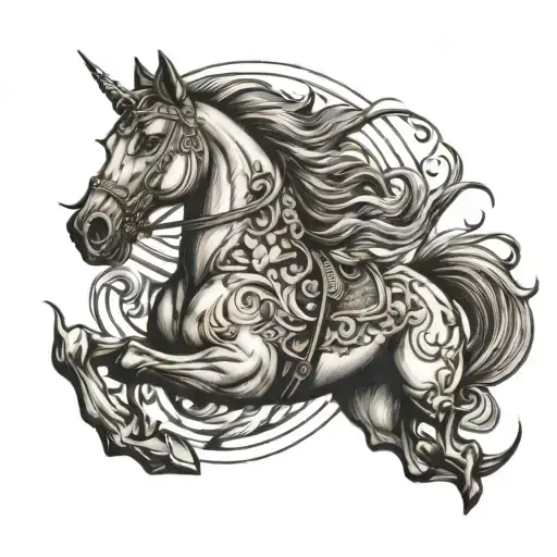fierce ferrari horse tatoo tattoo design idea