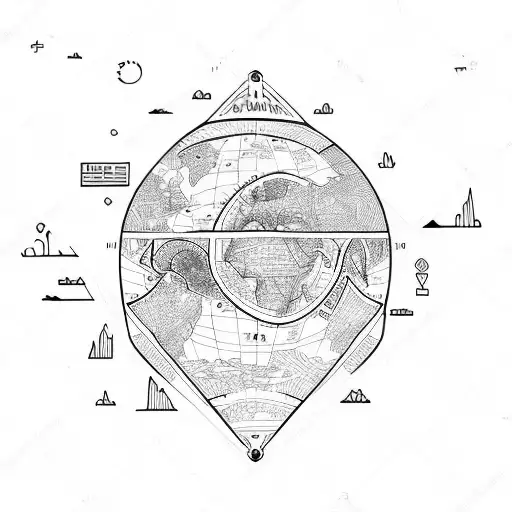 geographic coordinates with heartbeat tattoo design idea